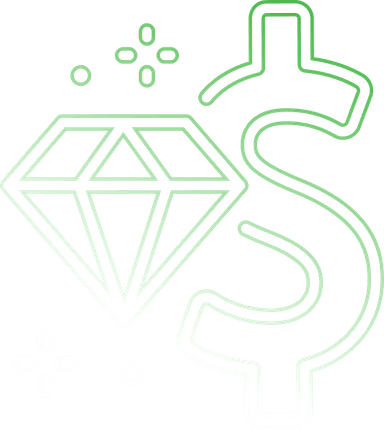 Diamond and dollar sign